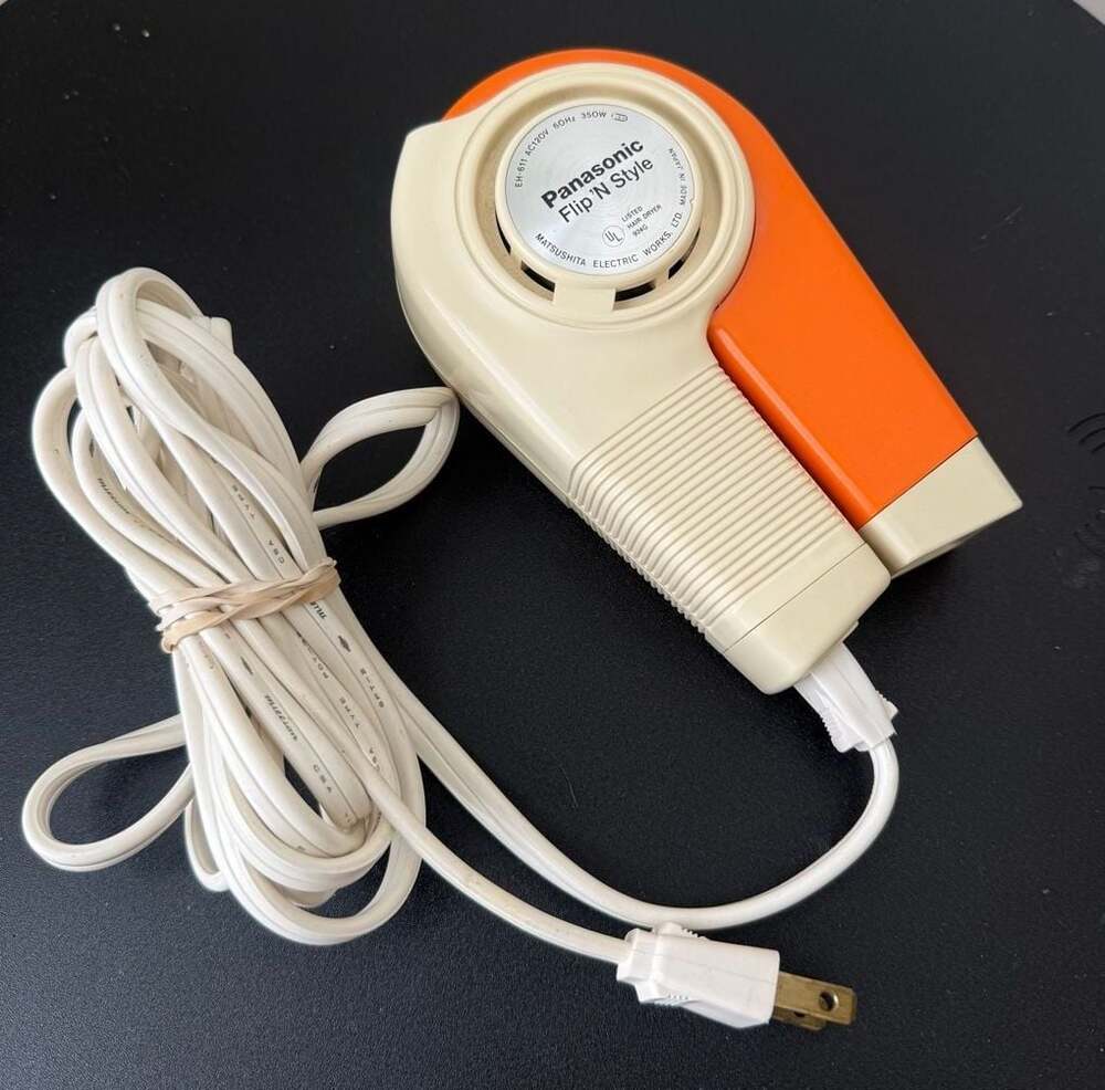 Rare Vintage 1970’s Panasonic Flip 'N Style Hair Dryer made in Japan tested